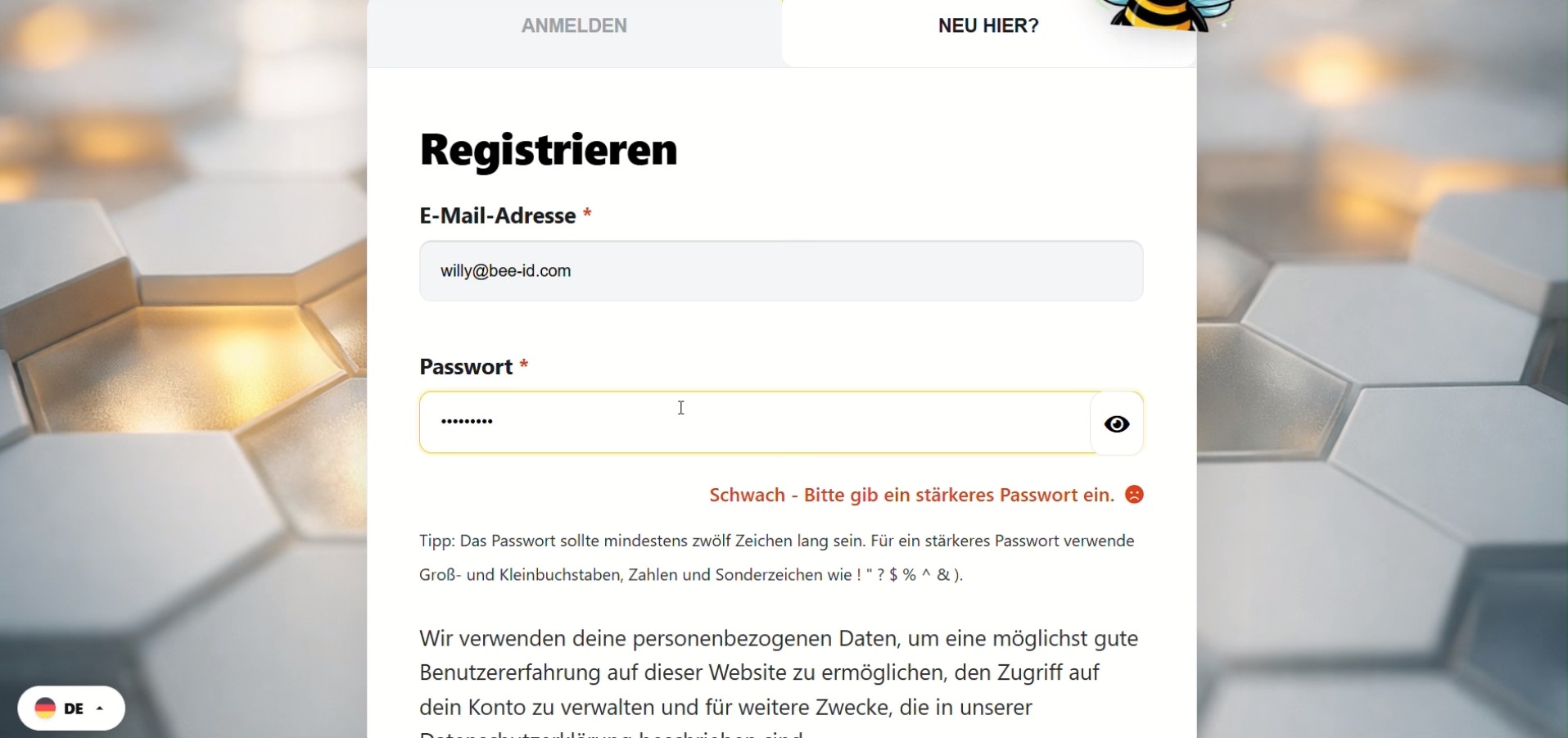 Onboarding & Registrierung